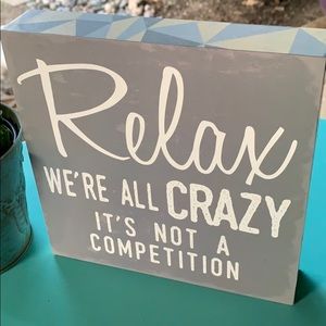 Barnyard designs Wall Art - Relax crazy wood box sign Barnyard designs Wall Art - Relax crazy wood box sign